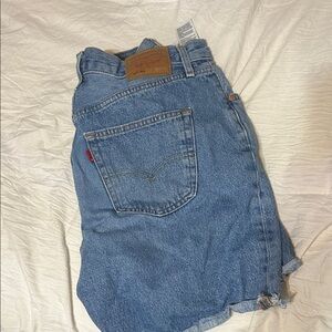 Levi's Light Blue Denim Cutoff Shorts with Red Tab